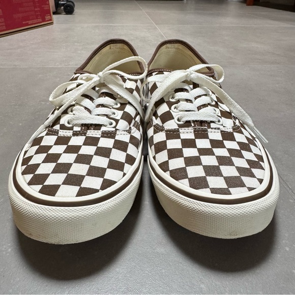 Vans Authentic Checkerboard Shoe. Brown / White - Picture 4 of 6